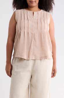 MAX STUDIO Crinkle Pintuck Top