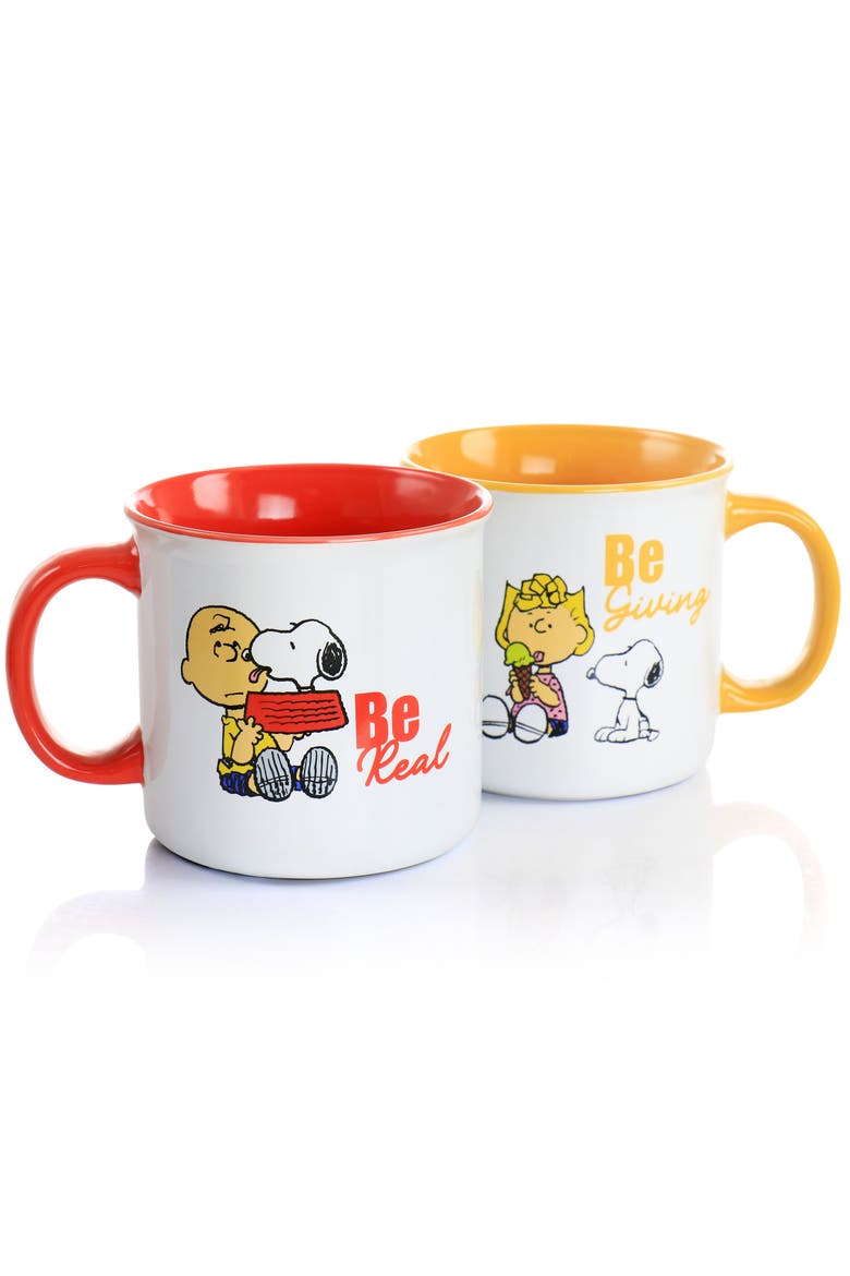 Gentle Reminders Stoneware 4 Piece 21oz Mug Set, Alternate, color, White