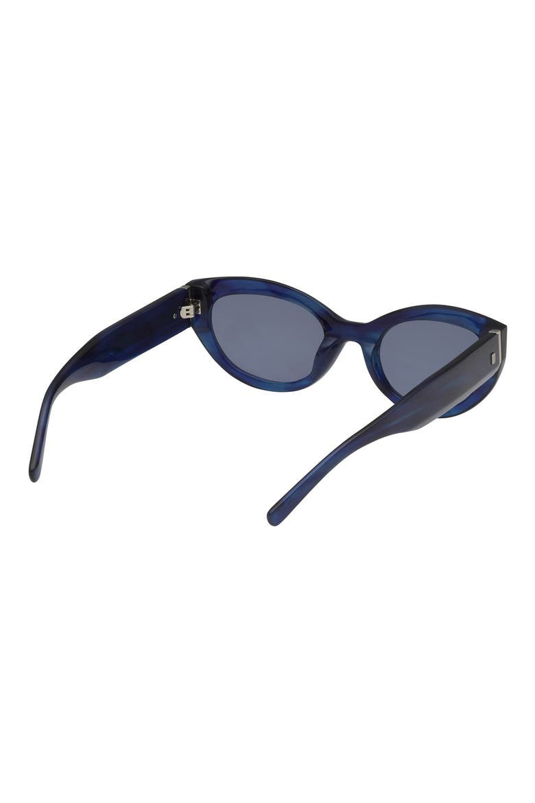 52mm Cat Eye Sunglasses, Alternate, color, HORN / BLUE LENS