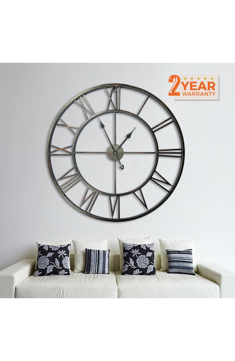 WALPLUS Roman Numeral Iron Wall Clock, Alternate, color,