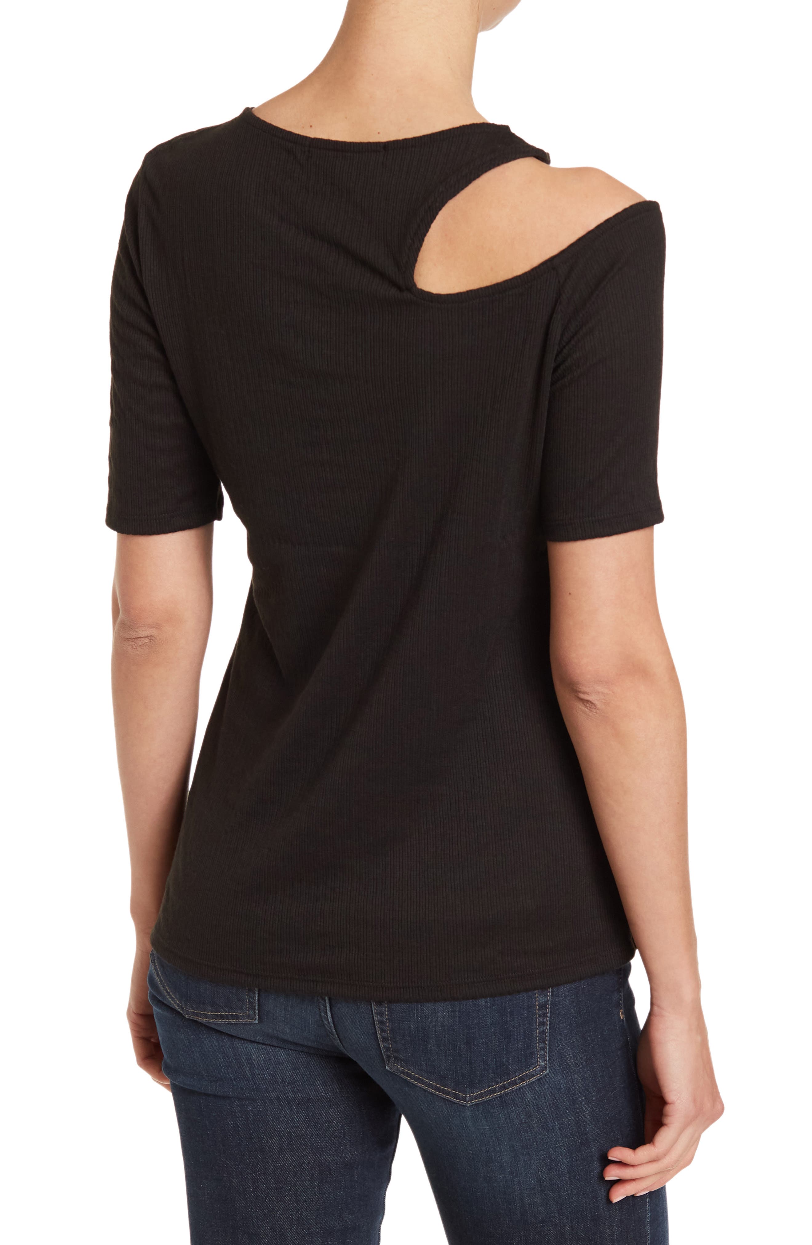 Elbow-Length Sleeve Rib Tee - image 2