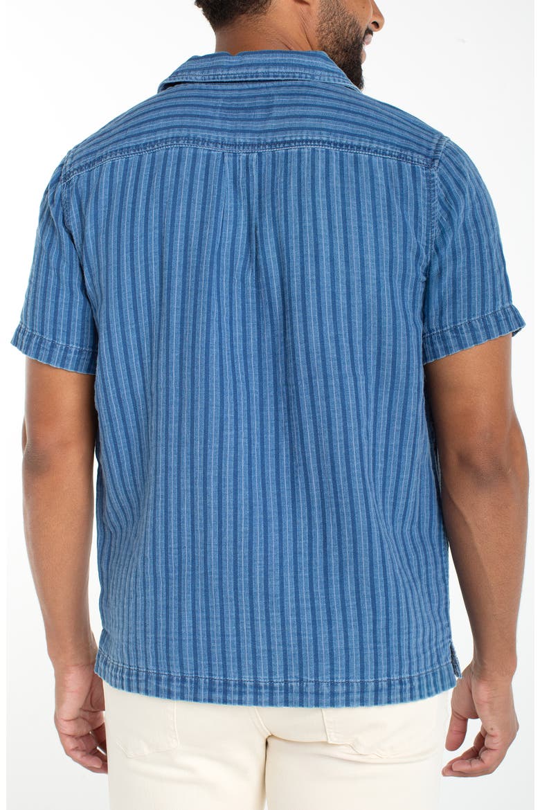 Stripe Denim Camp Shirt, Alternate, color, MEDINDIGOST