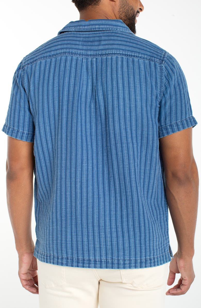 Liverpool Los Angeles Stripe Denim Camp Shirt, Alternate, color,