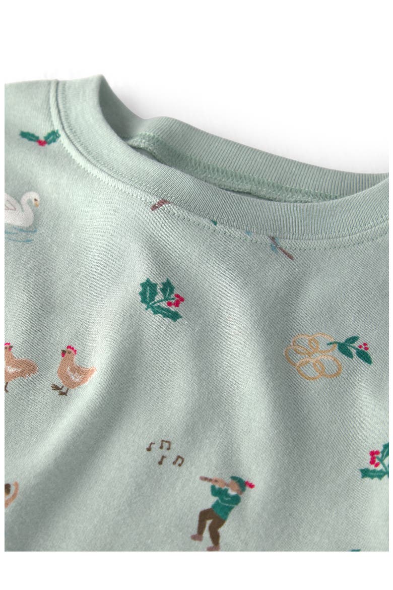 Print Fitted Organic Cotton Two-Piece Pajamas, Alternate, color, LP 12 DAYS OF CHRISTMAS