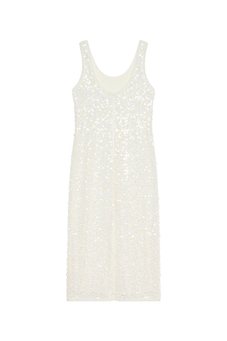 Sequin Mesh Midi Dress, Alternate, color, Ivory