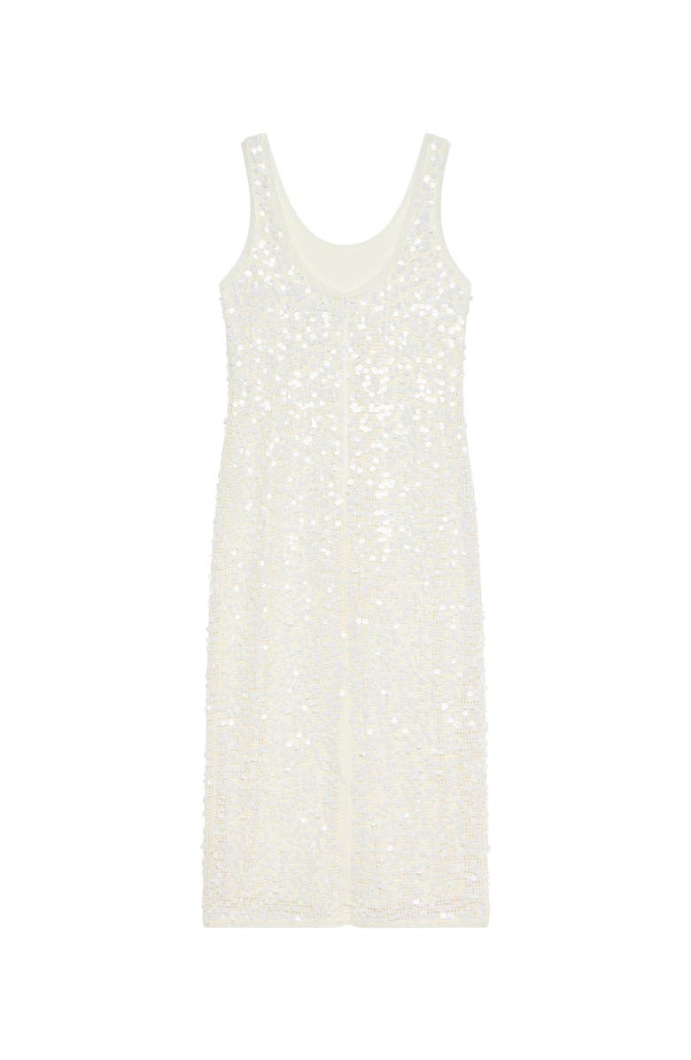 MINT VELVET Sequin Mesh Midi Dress, Alternate, color, Ivory