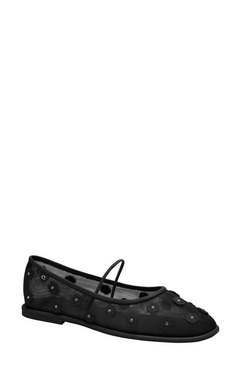 Structured Mary Jane Flat Sandals with Geometric Hollow-Out Lattice main image 1