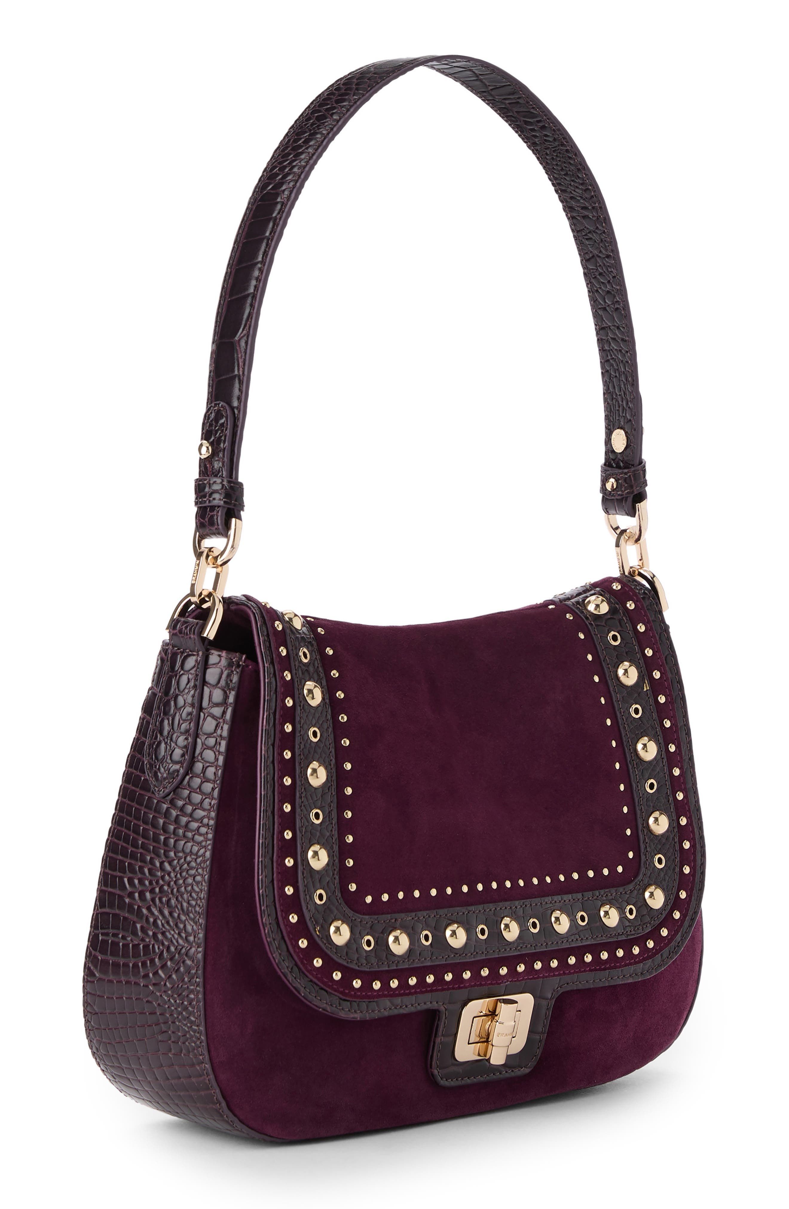 Brahmin Kristin Shoulder Bag, Alternate, color, Heroic Purple Glasgow
