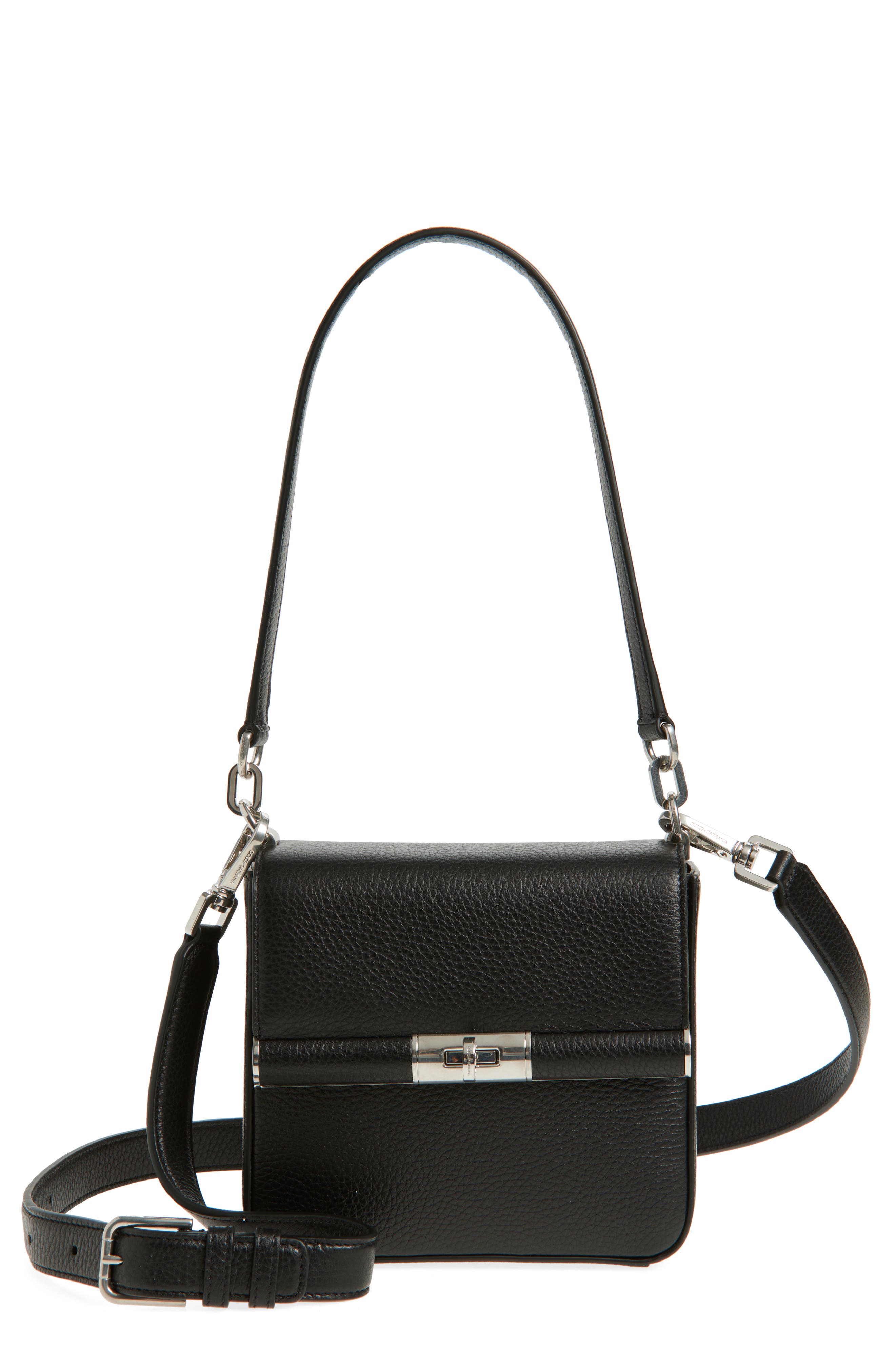 Dolce&Gabbana Marlene Leather Shoulder Bag, Main, color, Black