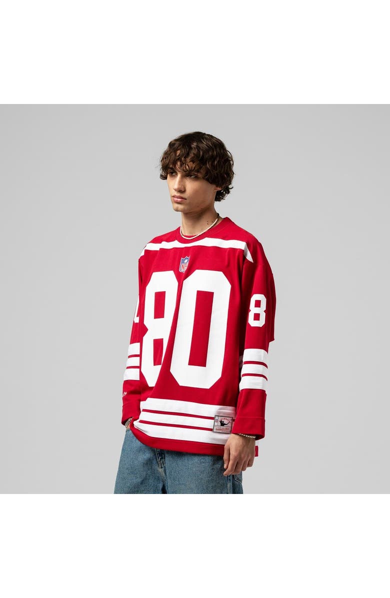 Mitchell & Ness Men's Mitchell & Ness Jerry Rice Scarlet San Francisco 49ers Maxxed Out Fashion Hockey Jersey, Main, color, Scarlet