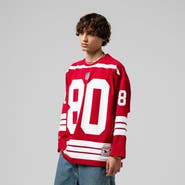 Mitchell & Ness Men's Mitchell & Ness Jerry Rice Scarlet San Francisco 49ers Maxxed Out Fashion Hockey Jersey