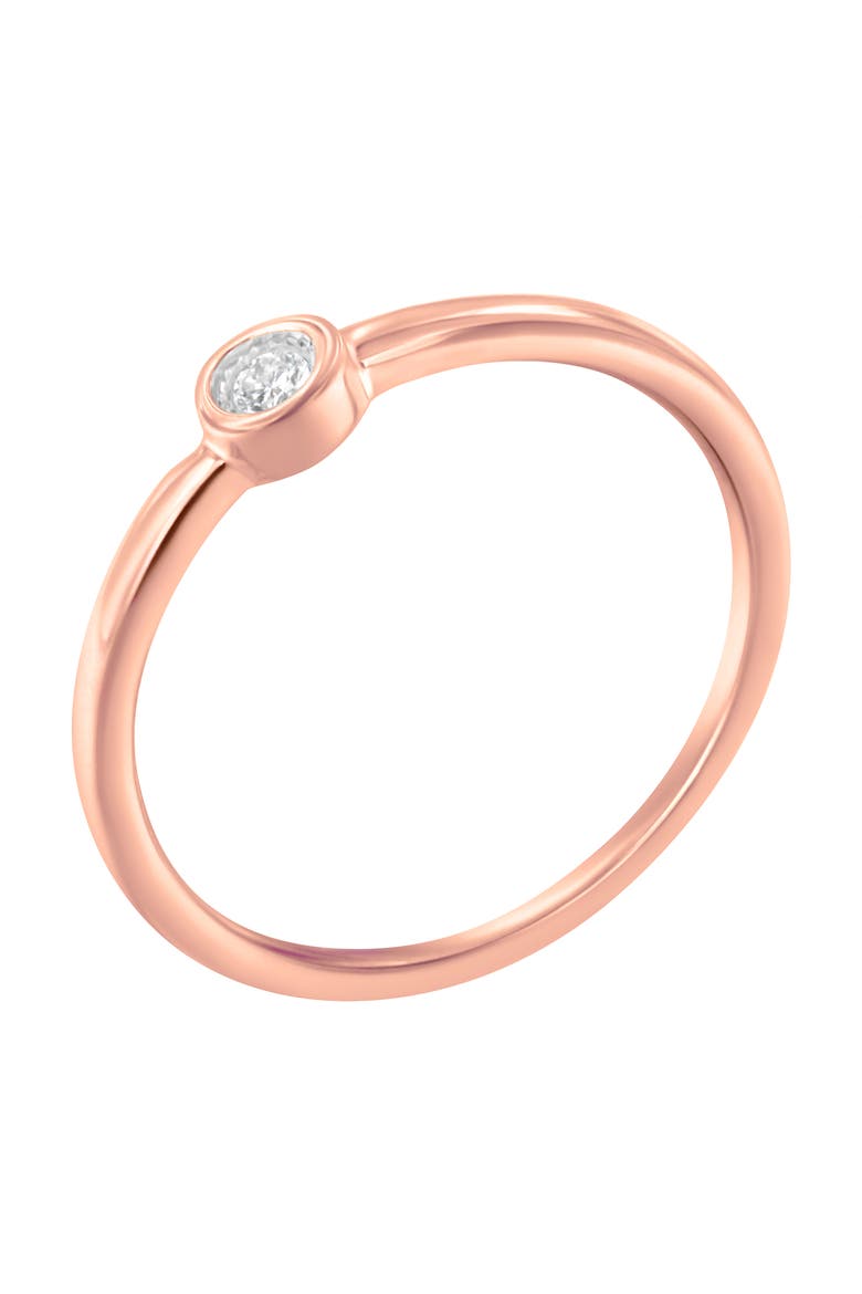 14K Rose Gold Plated Silver Miracle Set Diamond Accent Ring, Main, color, Rose Gold over Silver