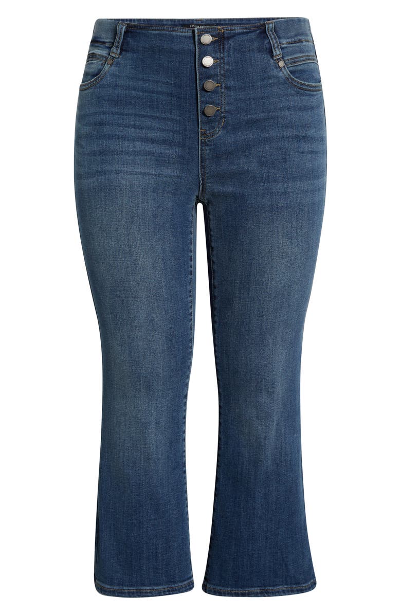 Liverpool Los Angeles Gia Glider Exposed Button Crop Flare Jeans, Alternate, color, Neola