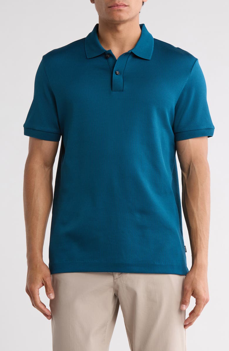 BOSS Parlay Cotton Polo, Main, color, Open Blue