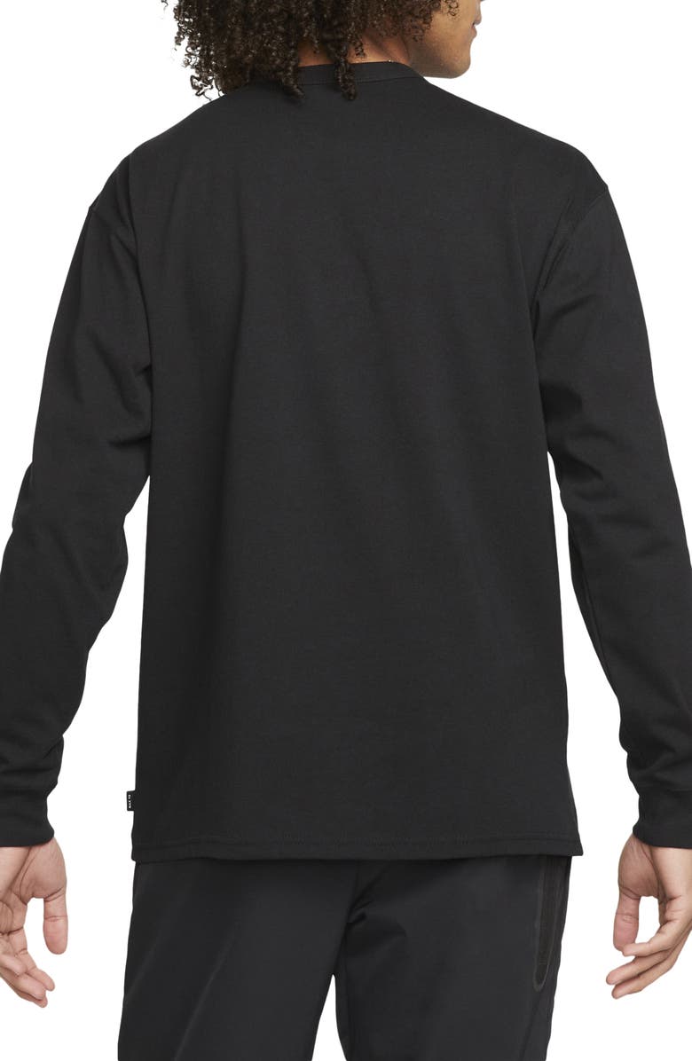 Nike Sportswear Premium Essentials Long Sleeve T-Shirt, Alternate, color, Black/ Black