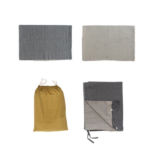Storied Home Cotton Double Sided Duvet Cover 2 Shams In Gray
