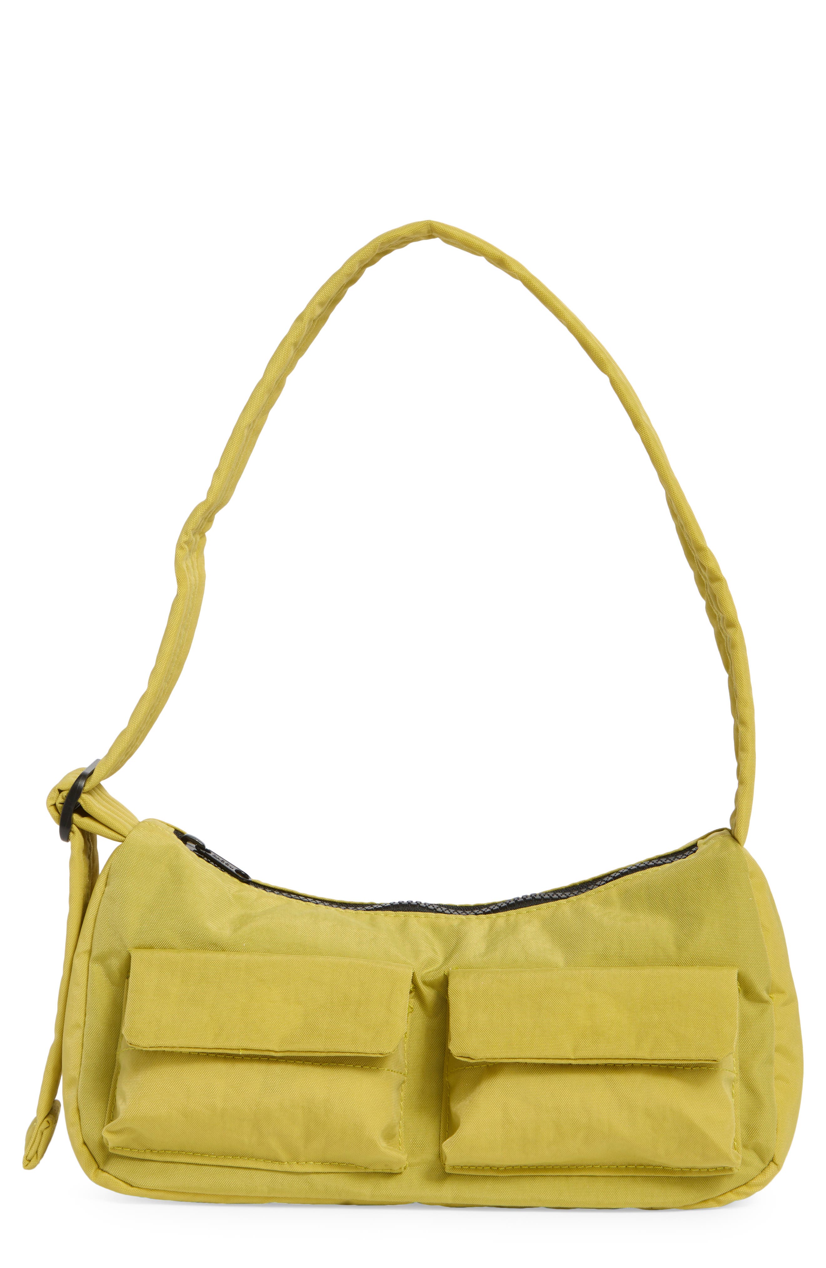 Baggu Recycled Nylon Cargo Shoulder Bag, Main, color, Lemongrass
