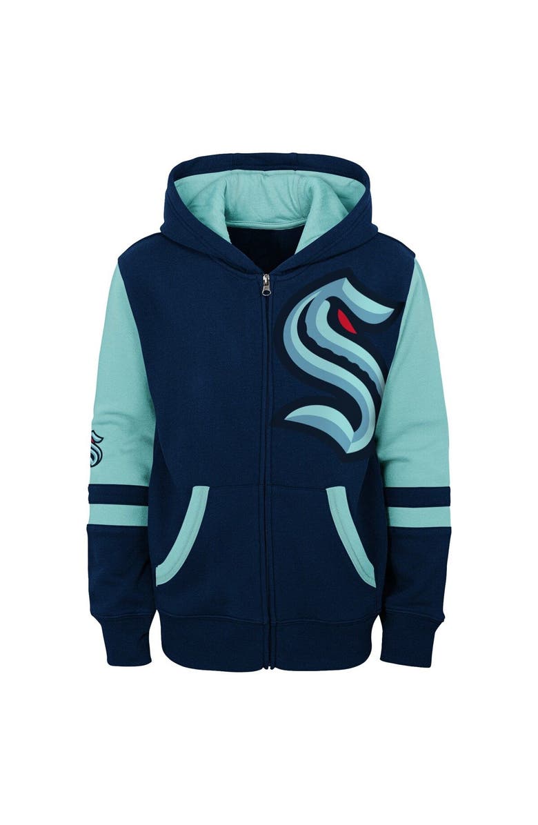 Outerstuff Toddler Deep Sea Blue Seattle Kraken Face-Off Full-Zip Hoodie, Alternate, color, 