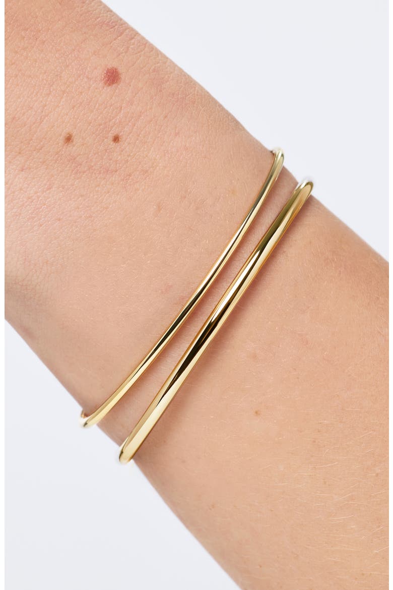 Carter Set of 2 14k Gold Plated Bangles, Alternate, color, GOLD