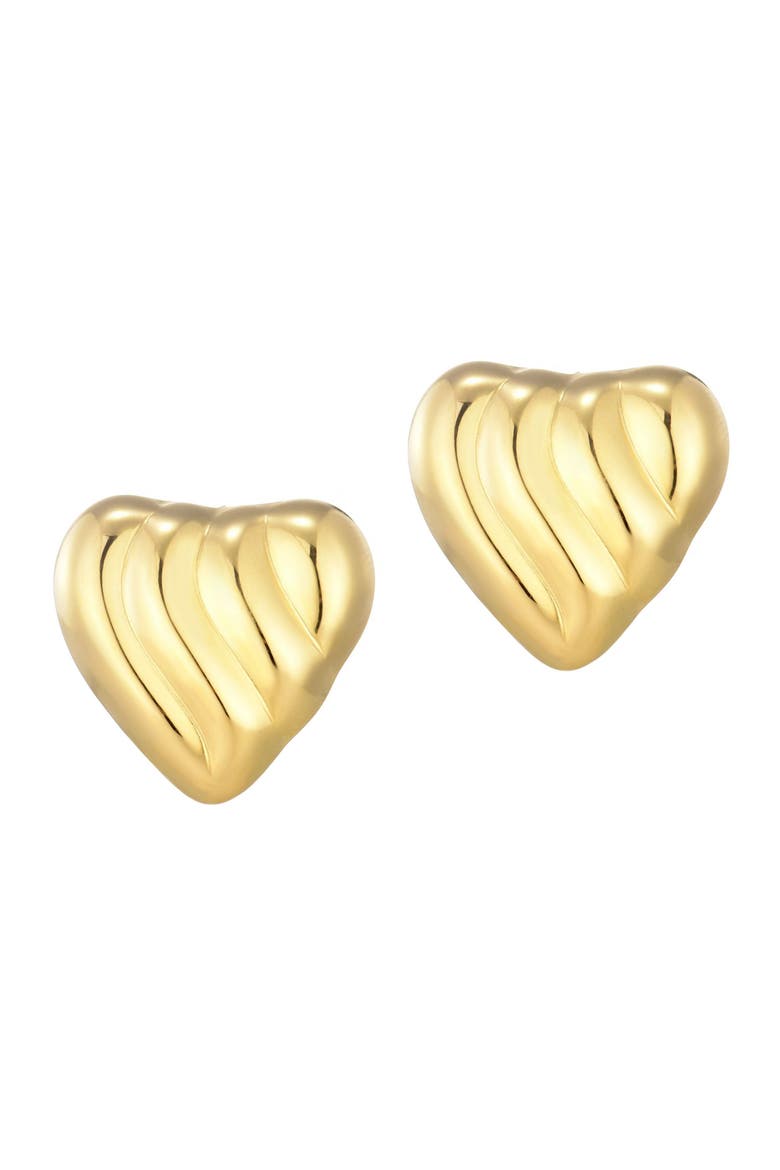Heart Stud Earrings & 2 Assorted Necklaces Set, Alternate, color, GOLD