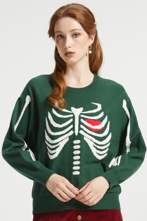 The Love Remains Pullover Skeleton Sweater