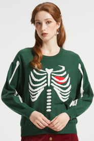 ModCloth The Love Remains Pullover Skeleton Sweater