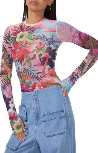 Kaylee Print Mesh Top