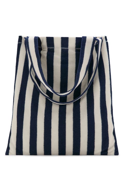 Striped Cotton Terry Tote Bag