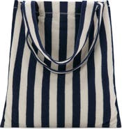 MANGO Striped Cotton Terry Tote Bag