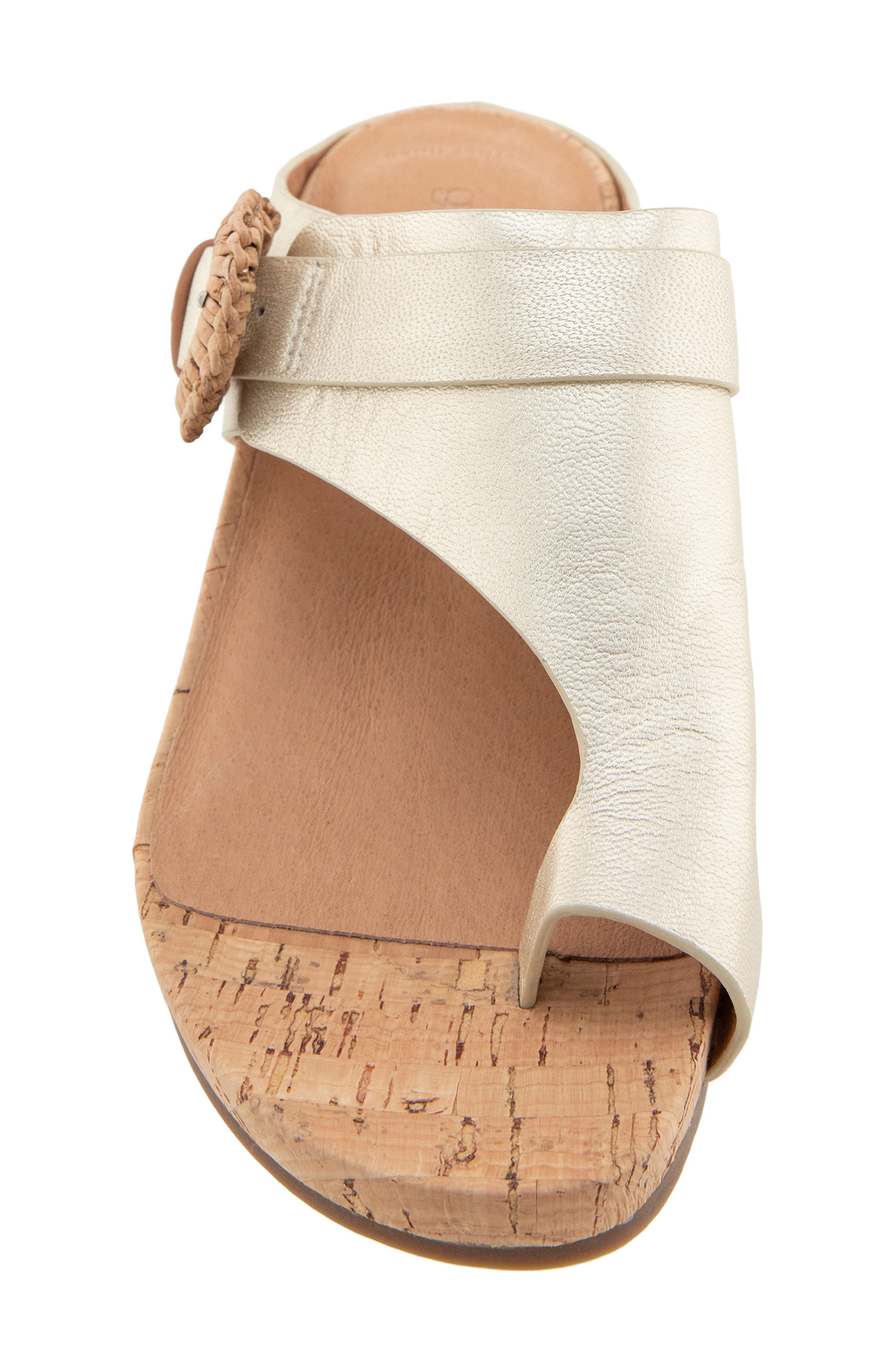 Galina Toe Loop Wedge Sandal, Alternate, color, ICE LEATHER