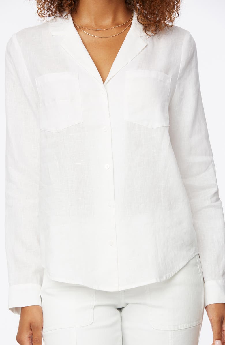 NYDJ Linen Button-Up Blouse, Alternate, color,
