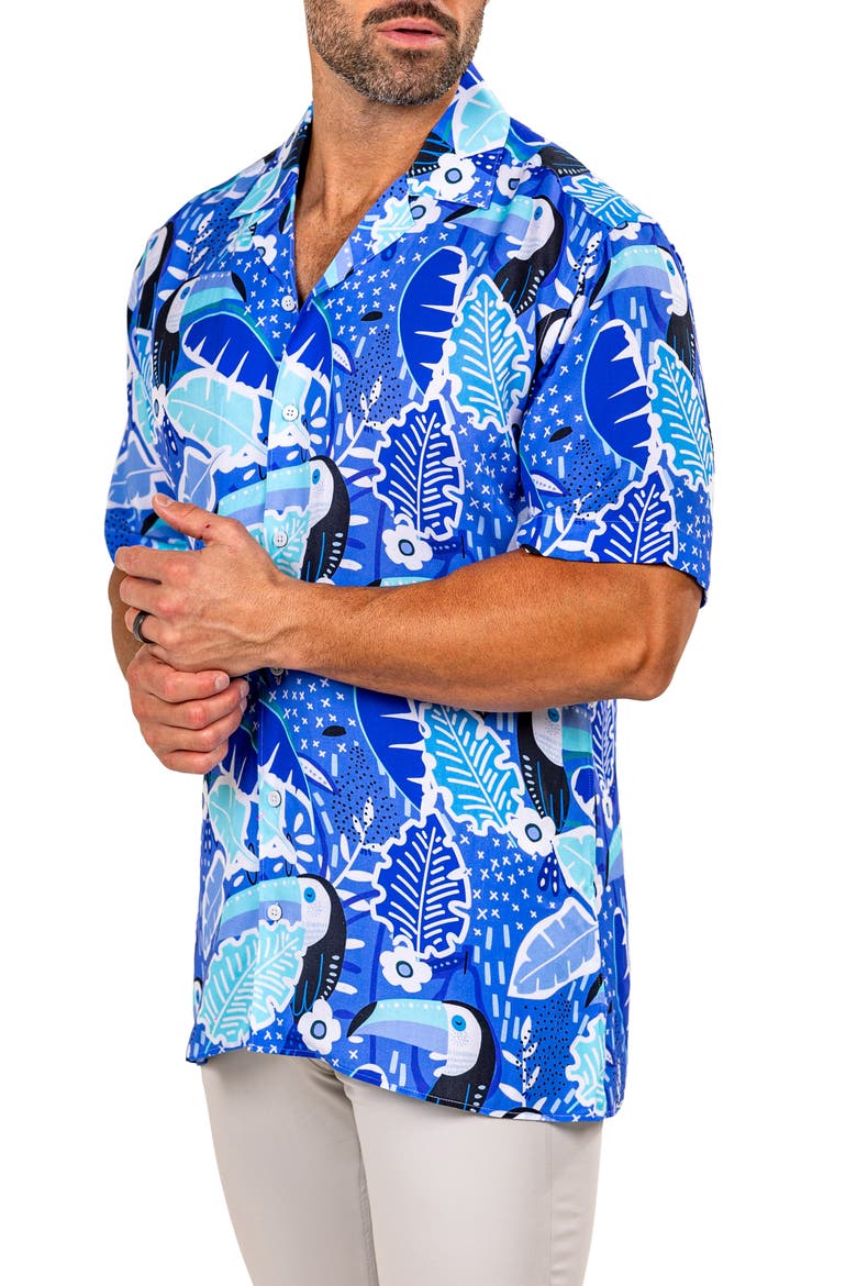 Apachi Marthy Camp Shirt, Alternate, color, BLUE