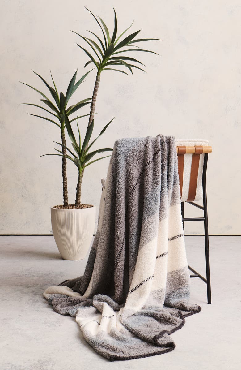 Barefoot Dreams<sup>®</sup> CozyChic<sup>®</sup> Ombré Stripe Throw Blanket, Alternate, color, Loden Multi