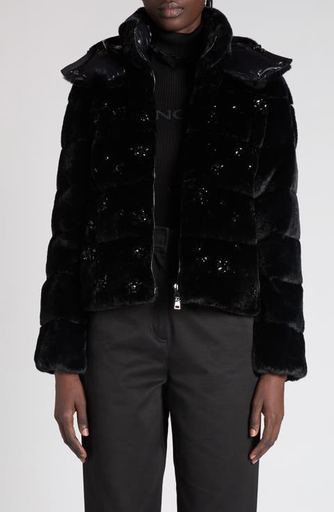Andronne Embellished Faux Fur Down Jacket