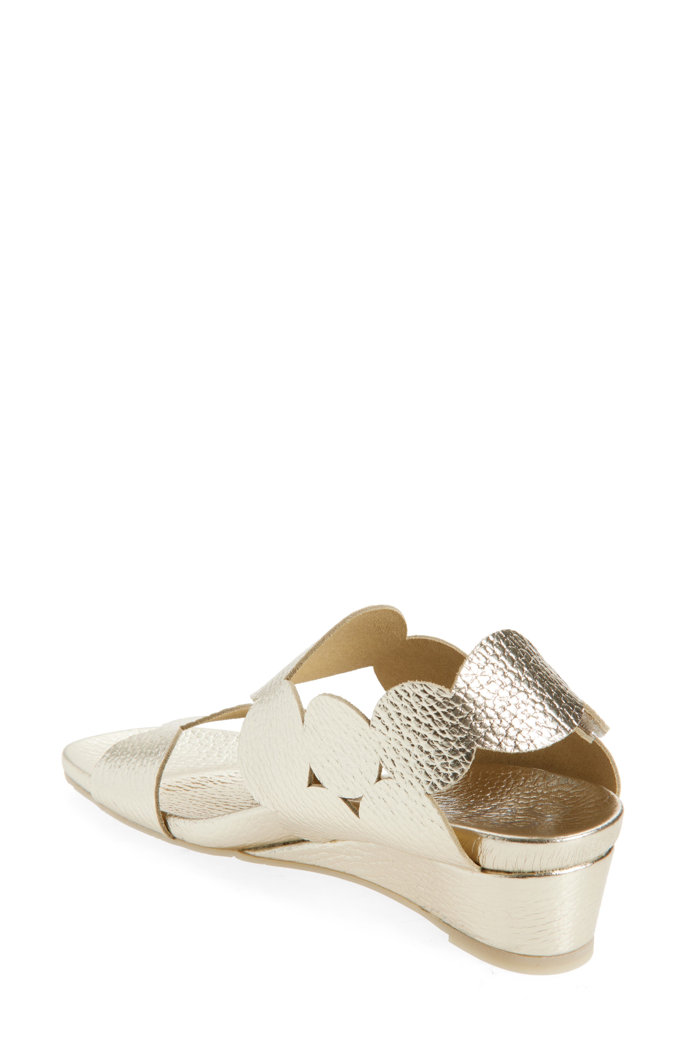 Pedro Garcia Wamile Wedge Sandal, Alternate, color, Platino Cervo