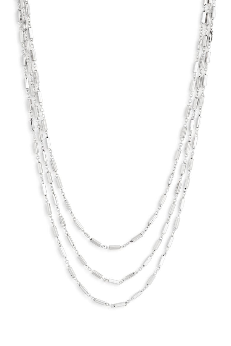 Layered Triple Chain Necklace, Main, color, SILVER