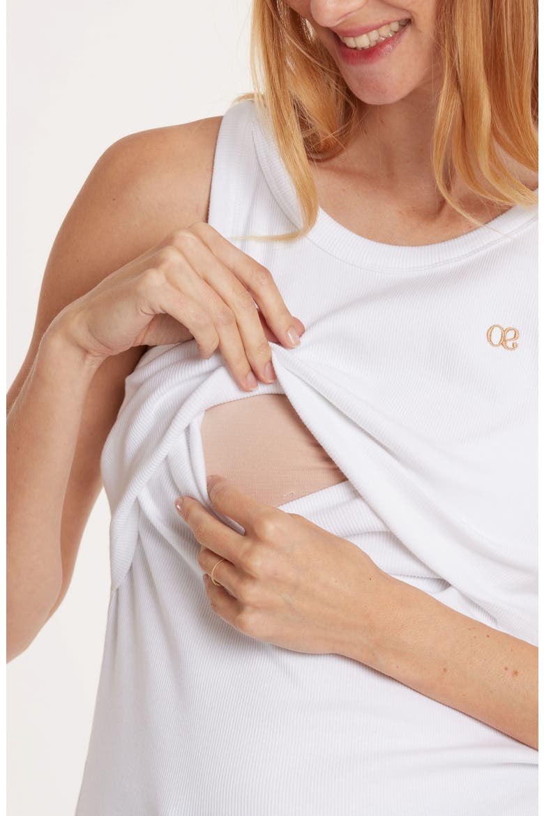 Carnac Maternity/Nursing Tank Top, Alternate, color, WHITE