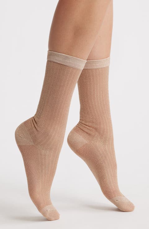 Beam Metallic Rib Crew Socks