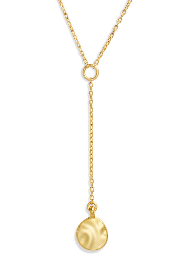 Melting Coin Lariat Necklace, Main, color, VINTAGE GOLD