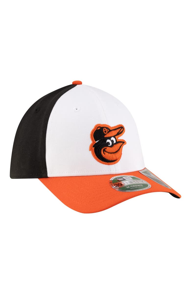 New Era Men's New Era  White/Orange Baltimore Orioles Player Replica 39THIRTY M-Crown Flex Hat, Alternate, color, White