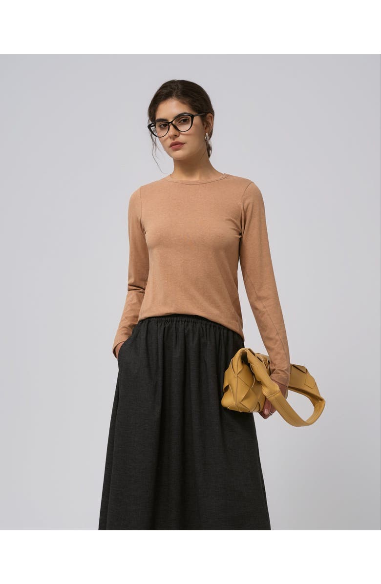 JUANA Hemp Essentials Long Sleeve Tee, Main, color, Bronze