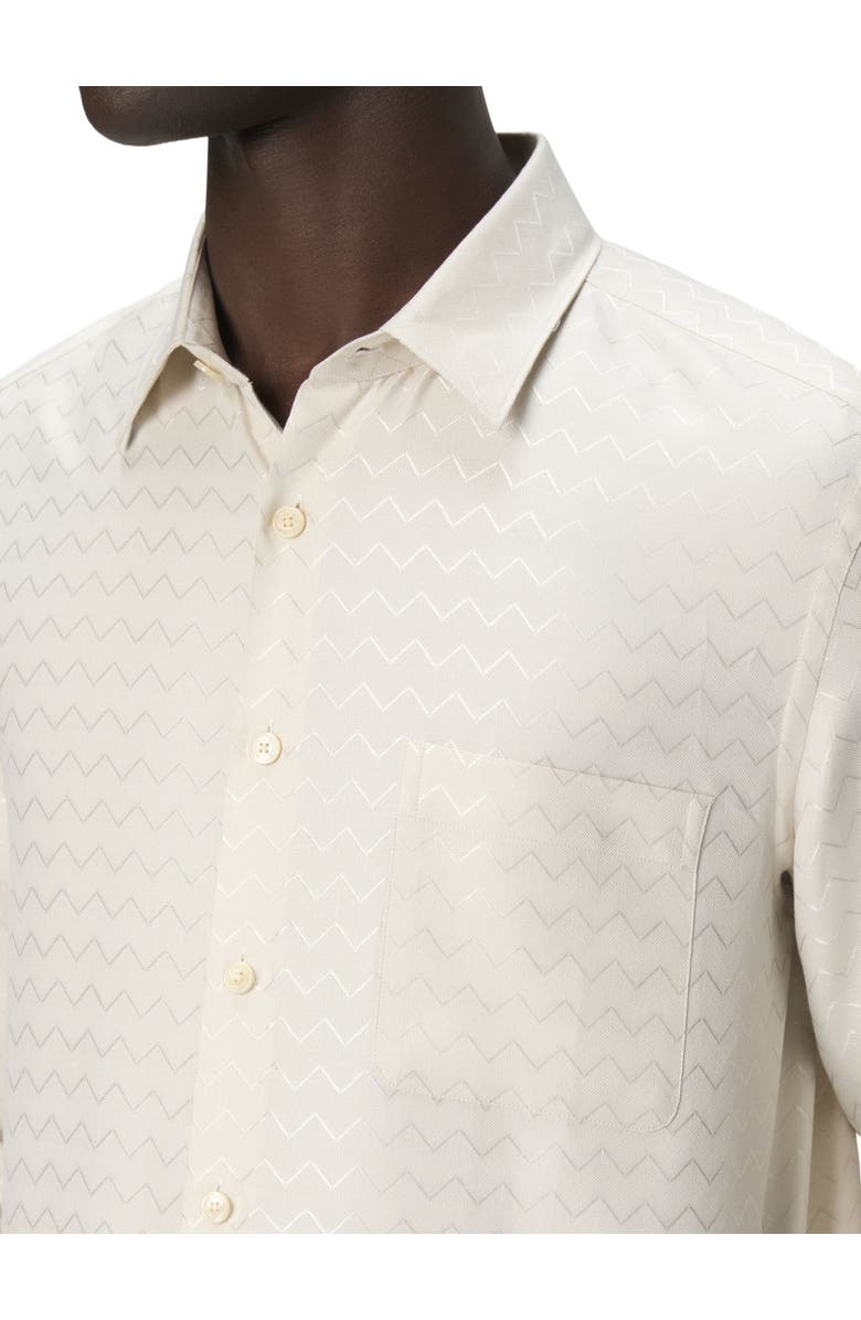 Missoni Cotton, Viscose And Linen Shirt With Shiny Zigzag Pattern, Alternate, color, Green