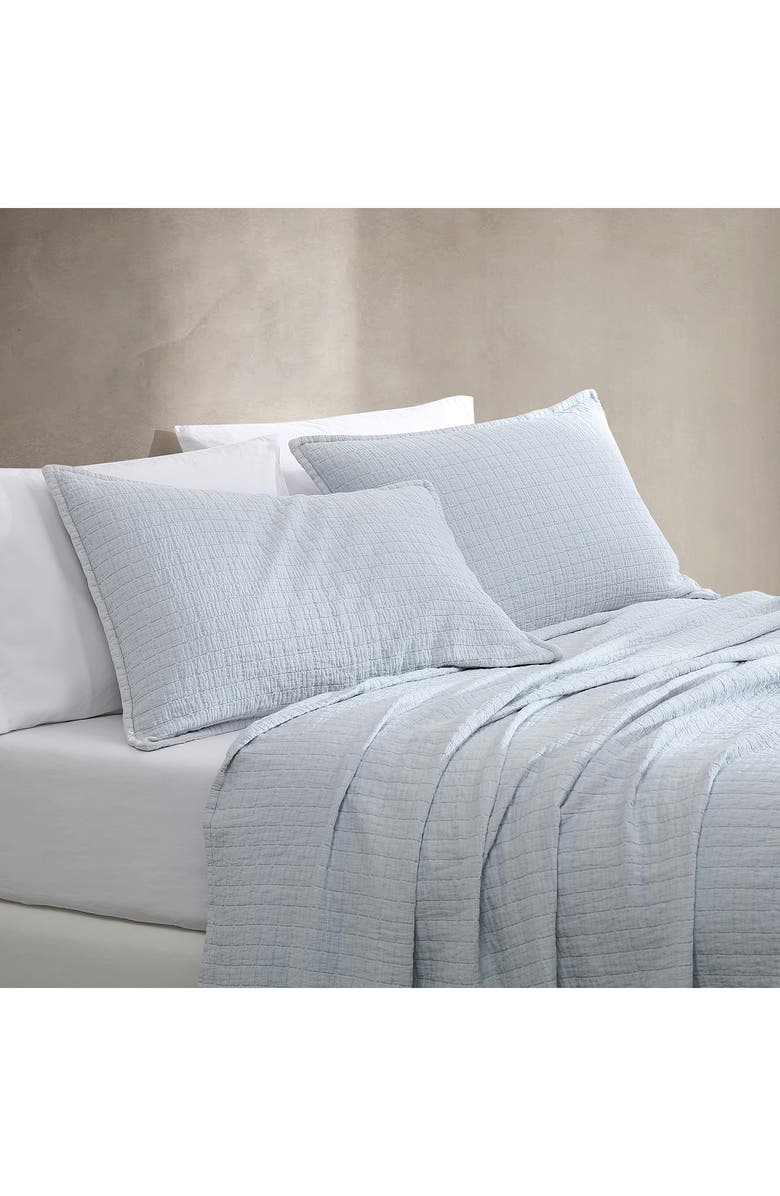 Calvin Klein Essential Washed Jacquard Pillow Sham, Alternate, color, Blue