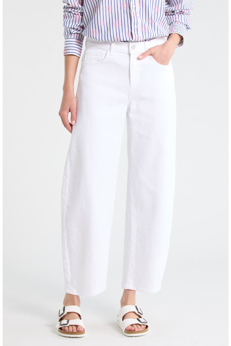 Brennan Barrel Leg Jeans, Main, color, WHITE