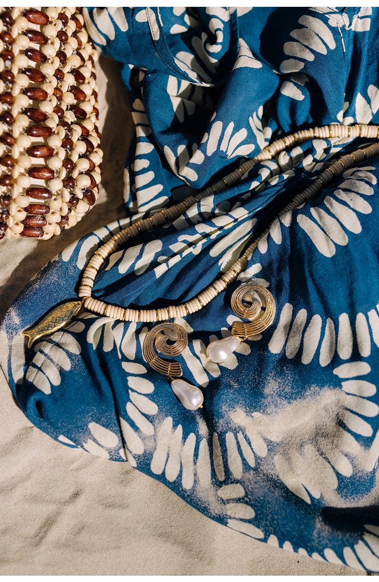 Noonday Heishi Catch Necklace, Alternate, color, Gold