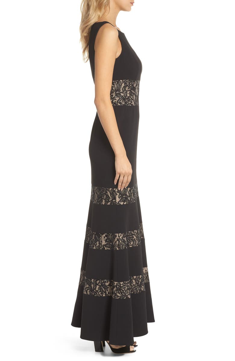 Vince Camuto Lace Panel Trumpet Gown, Alternate, color, 