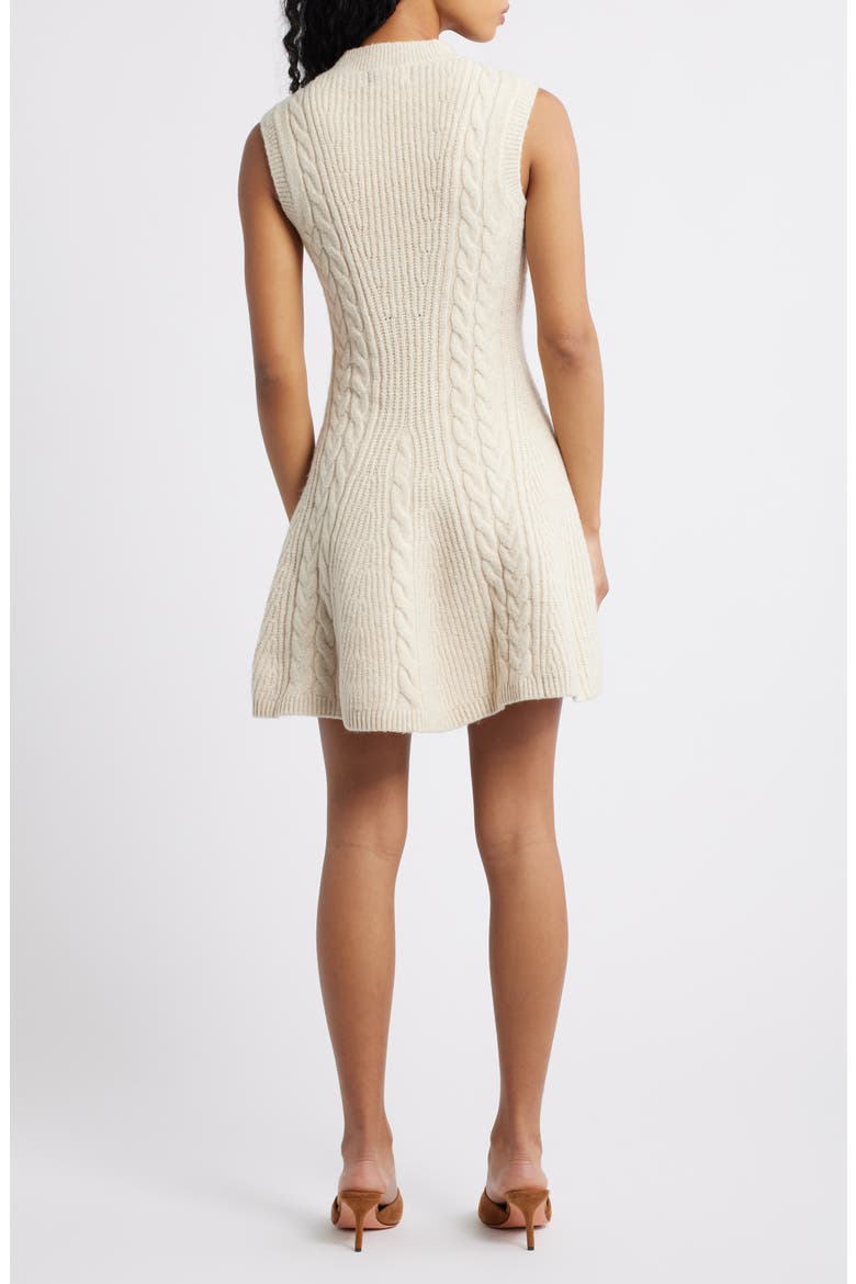 Mock Neck Sleeveless Sweater Dress, Alternate, color, OATMEAL
