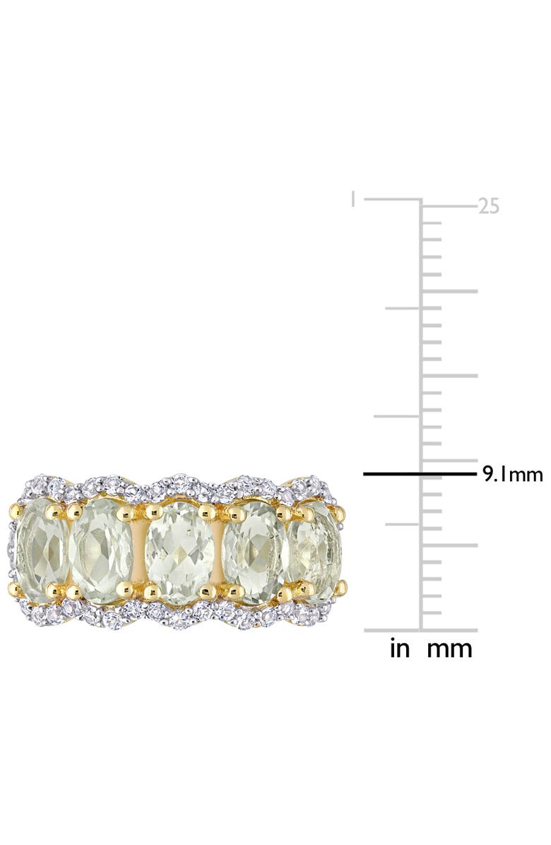 Julianna B. Gemstones Oval Semi-Eternity Ring, Alternate, color, Green Quartz/Yellow-Plated