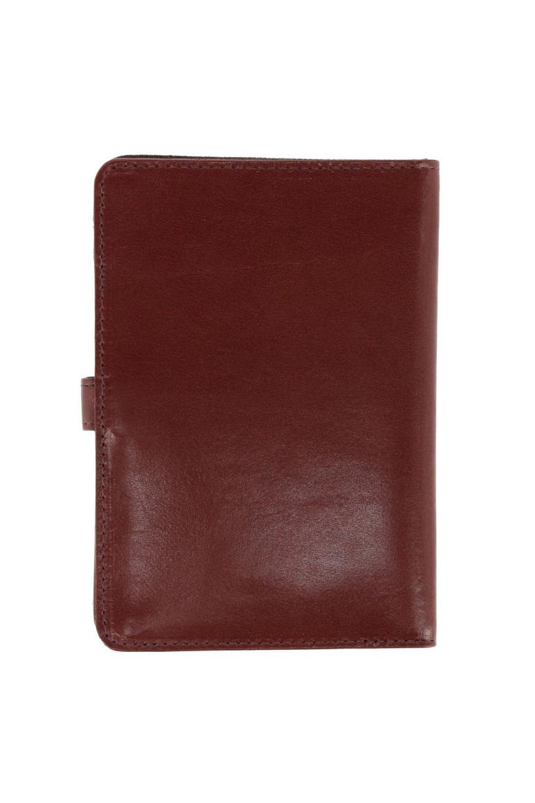 Zaiden Italian Cortina Leather Snap Closure Passport Wallet, Alternate, color, Honey Maple
