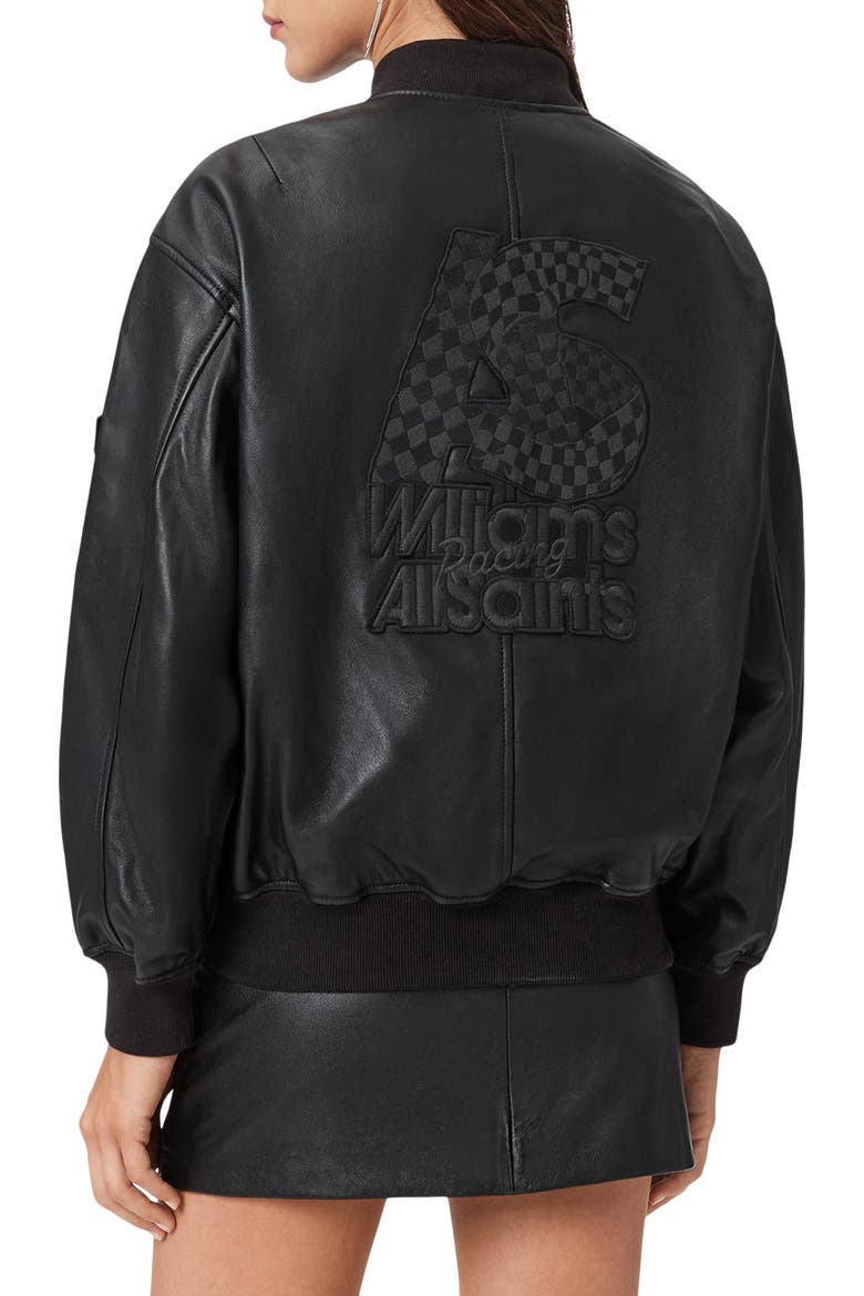 AllSaints Williams F1 Racing x AllSaints Belle Leather Bomber Jacket ...